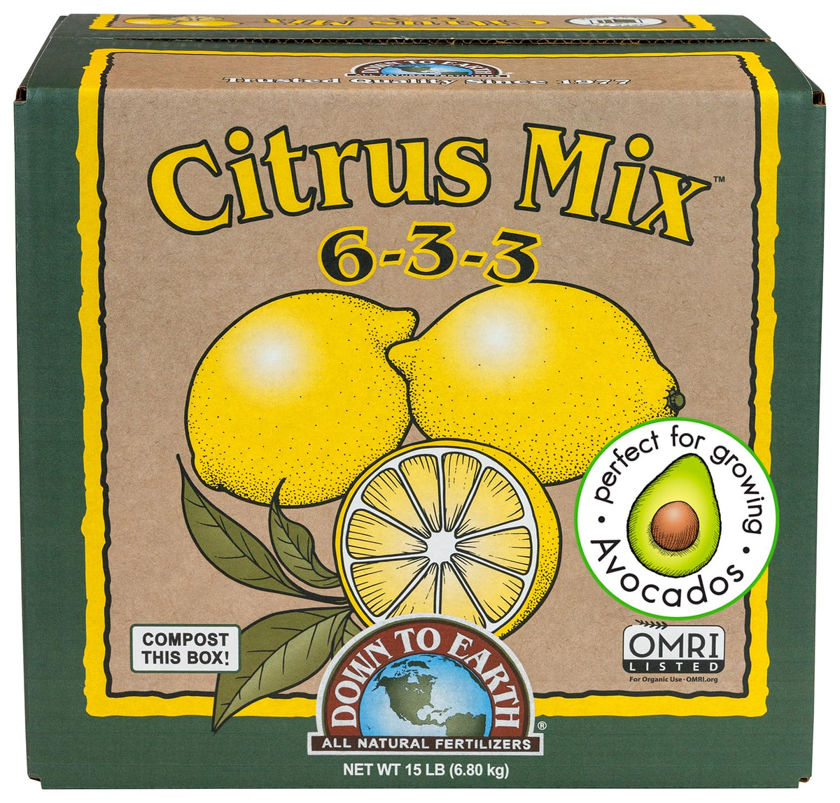 Down To Earth All Natural Fertilizers Organic Citrus Mix - 6-3-3, 1 lb