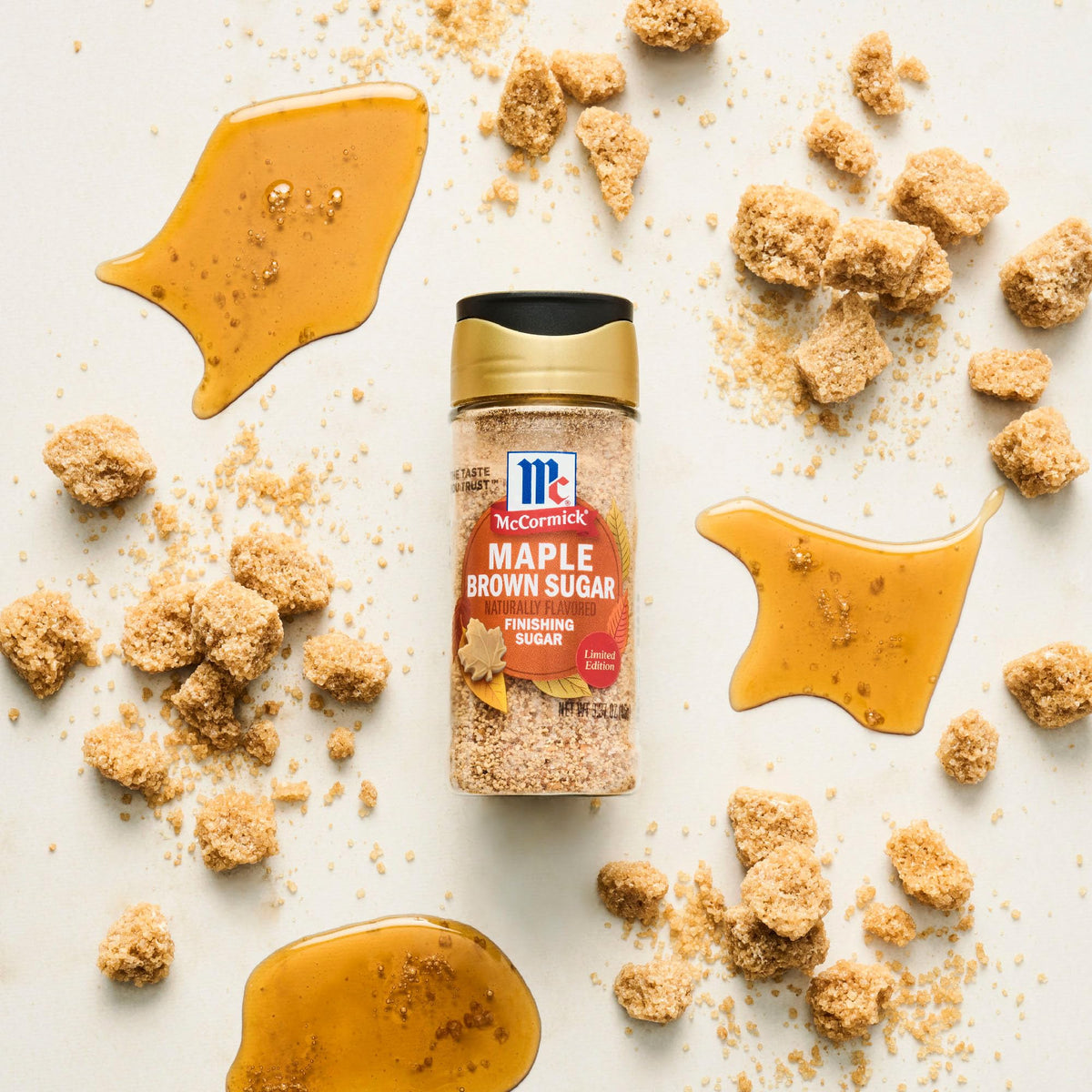 McCormick Finishing Sugar, Pumpkin Spice, Limited Edition, Sweet Blend of Warm Pumpkin Spices, The Perfect Finish for Cookies, Muffins, Pancakes, Bread, and More, 3.66 oz