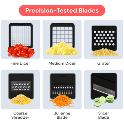Fullstar Mandoline Slicer for Kitchen - Vegetable Chopper, Onion Potato Food Veggie Fruit Slicer and Cutter with Container, Kitchen Gadgets & Gifts, Home Essentials (10-in-1, White/Black)