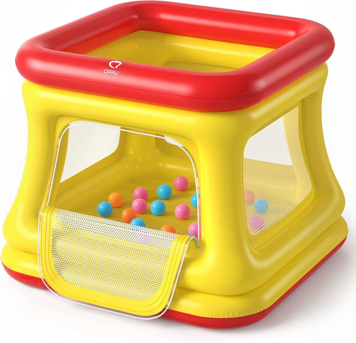 QPAU 3-in-1 Inflatable Bounce House with Pump for Toddlers 1-3