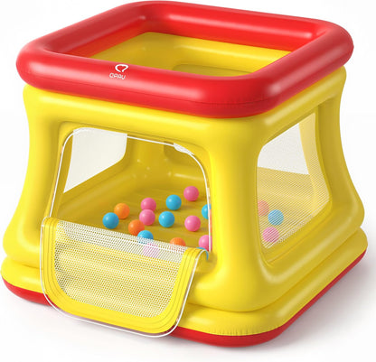 QPAU 3-in-1 Inflatable Bounce House with Pump for Toddlers 1-3