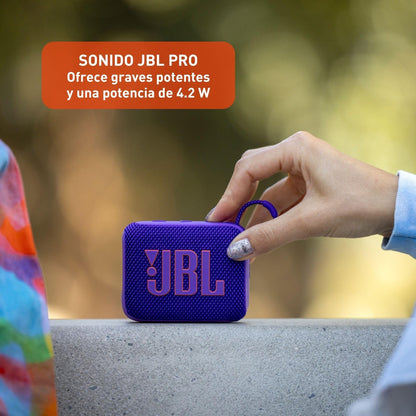 JBL Go 4 - Ultra-Portable, Waterproof and Dustproof Bluetooth Speaker, Big Pro Sound with Punchy bass, 7-Hour Built-in Battery, Made in Part with Recycled Materials (Blue)