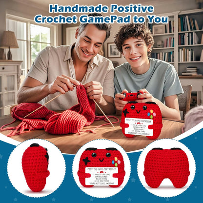 Gamer Gifts for Teen Boy, Positive Crochet Controller Gifts for Son Boyfriend Birthday, Gamer Gift for Teenage Boy, Boy Room Decor, Gaming Accessories for Kids Christmas