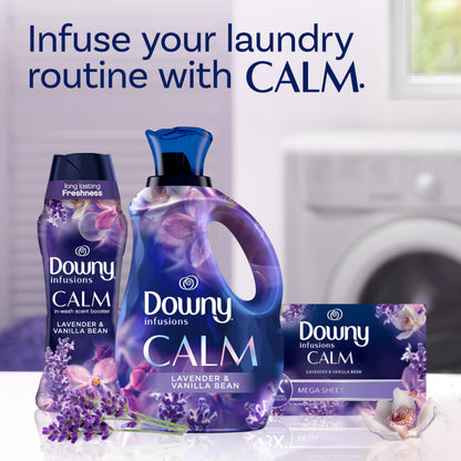 Downy Ultra Soft Fabric Softener Liquid, Calm, Lavender and Vanilla Bean, 56 fl oz, 83 Loads