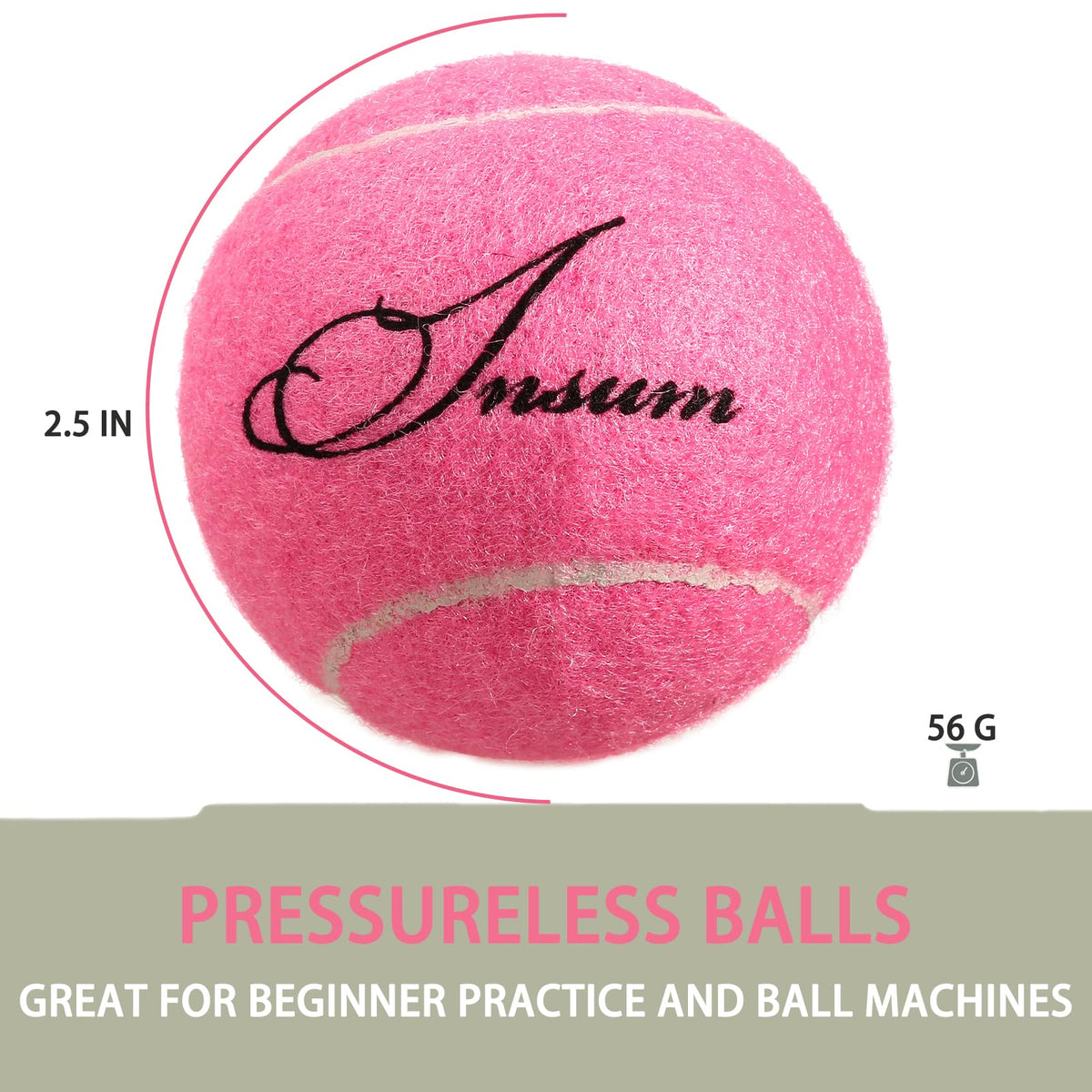 INSUM Tennis Balls, Extra Duty Practice Tennis Balls with Mesh Bag