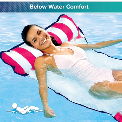 Aqua 4-in-1 Monterey Hammock Pool Float & Water Hammocks – 2-3-4 Multipacks – Multiple Colors/Styles – for Adults and Kids Floating