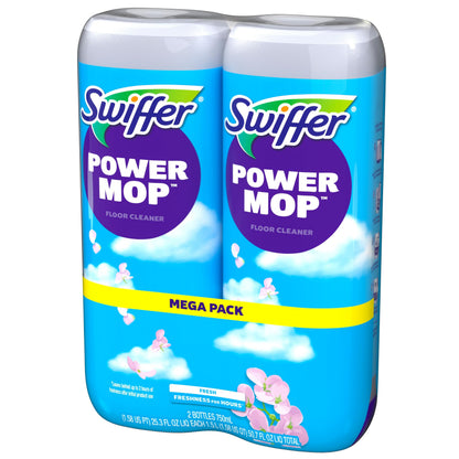 Swiffer Power Mop Refill Solution, Floor Cleaner for Mopping Tile, Vinyl, Laminate, Wood in Home, Bathroom, Kitchen, All Purpose Multi-Surface Solution for Floor Cleaning, Lavender Scent, 50.6oz