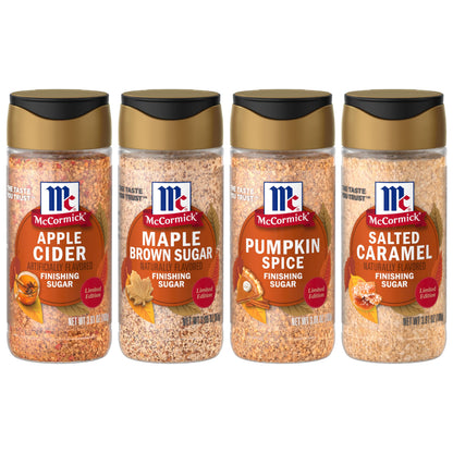 McCormick Finishing Sugar, Pumpkin Spice, Limited Edition, Sweet Blend of Warm Pumpkin Spices, The Perfect Finish for Cookies, Muffins, Pancakes, Bread, and More, 3.66 oz