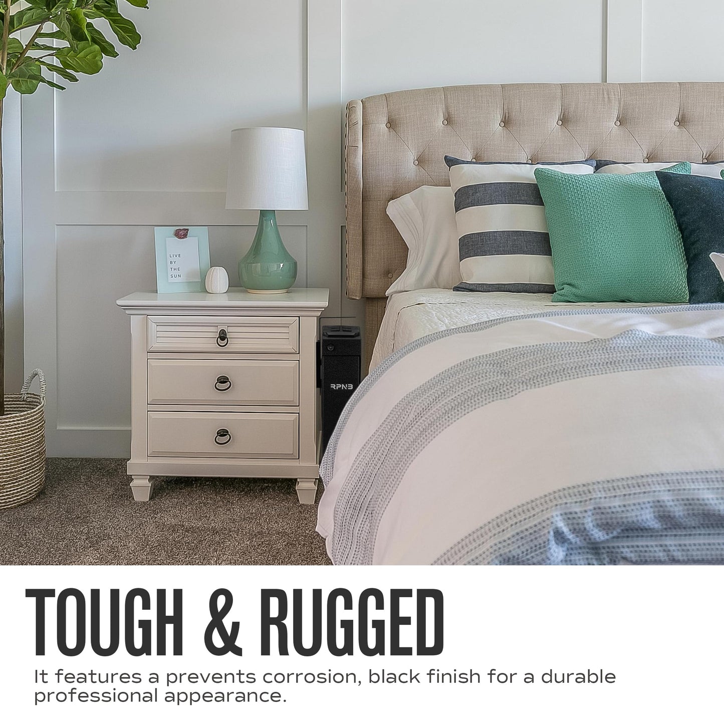 RPNB Mounted Gun Safe,California DOJ Certified Handgun Safe, Auto Open Lid Smart Pistol Safe with Biometric Fingerprint or Keypad Lock