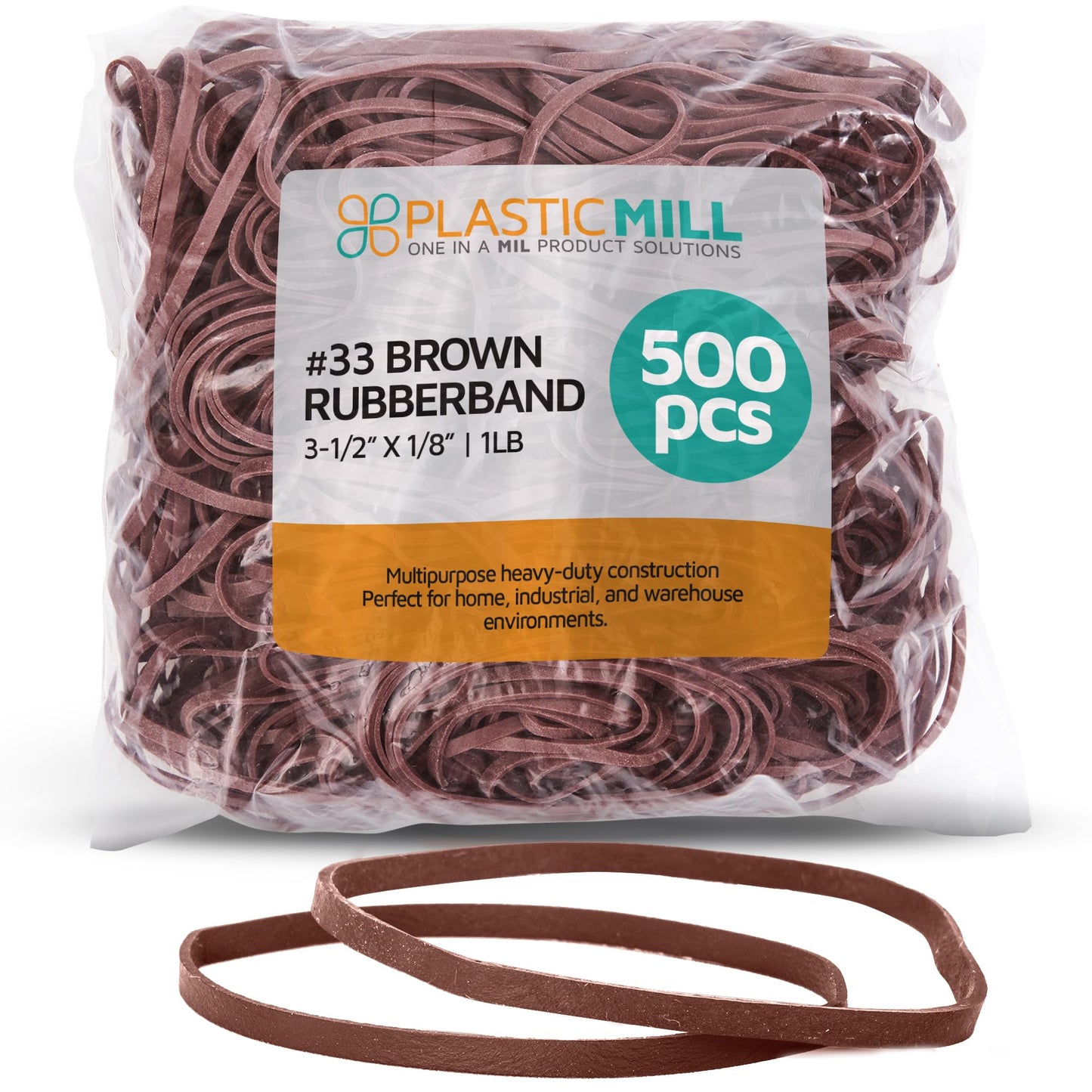PlasticMill Rubber Bands - #33 Size - Red Rubberbands - 1LB/500 Count