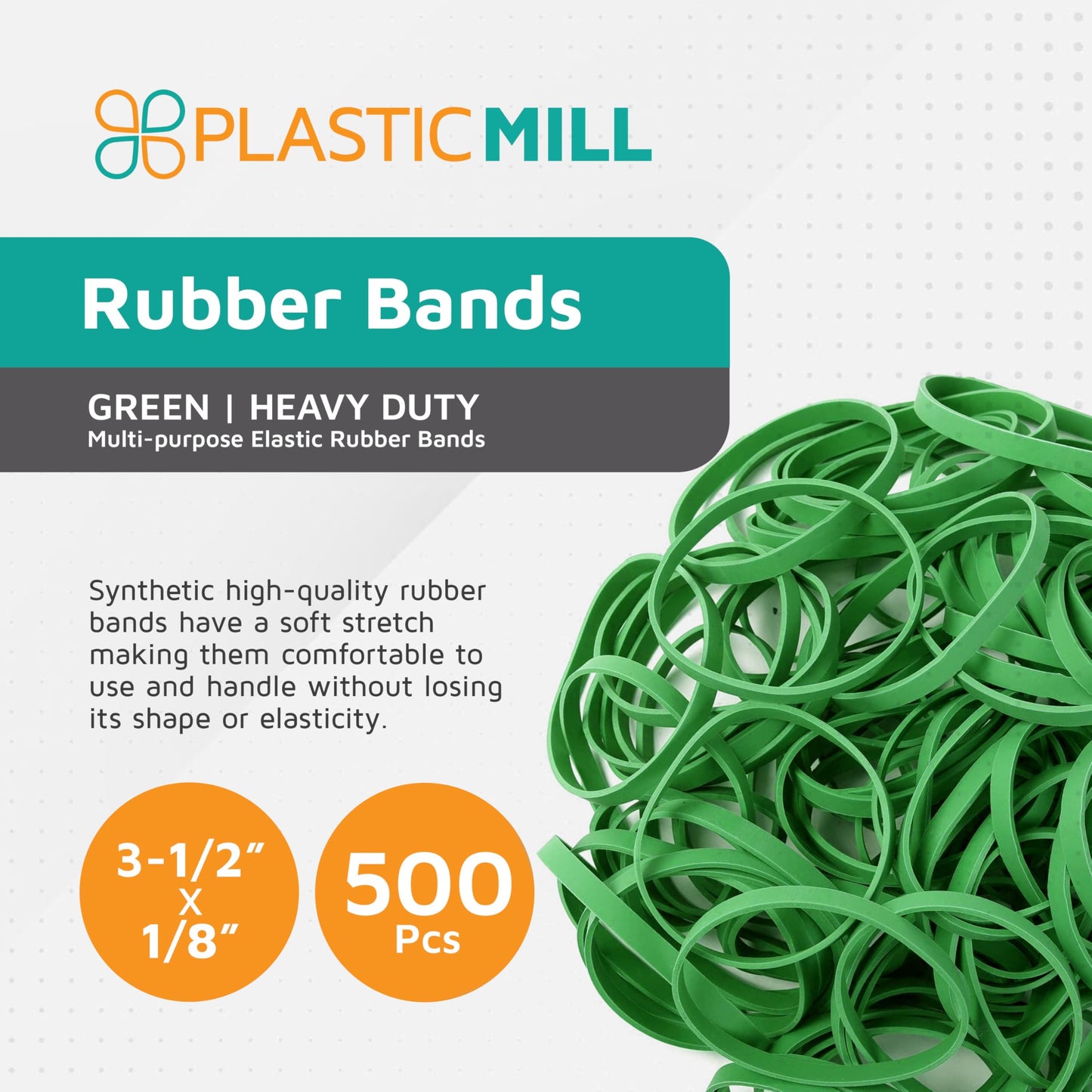 PlasticMill Rubber Bands - #33 Size - Red Rubberbands - 1LB/500 Count