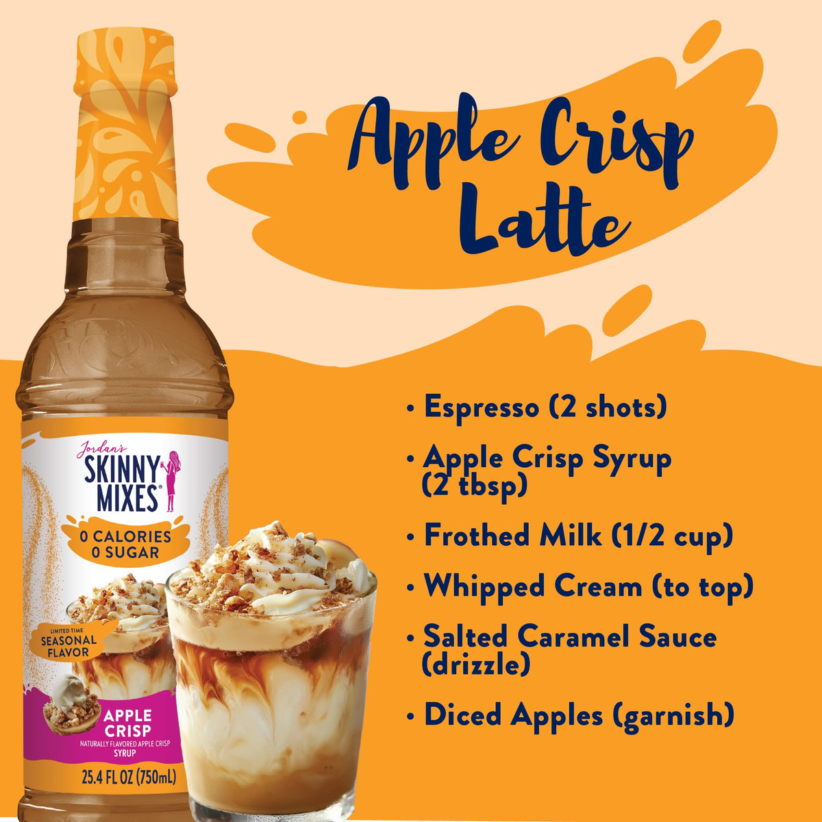 Jordan's Skinny Mixes Pumpkin Caramel Coffee Syrup, 25.4 fl oz