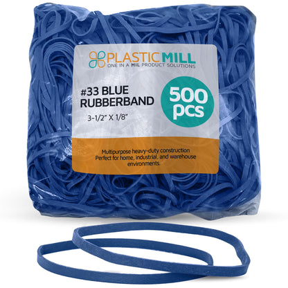 PlasticMill Rubber Bands - #33 Size - Red Rubberbands - 1LB/500 Count