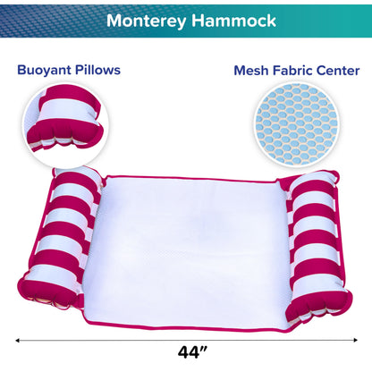 Aqua 4-in-1 Monterey Hammock Pool Float & Water Hammocks – 2-3-4 Multipacks – Multiple Colors/Styles – for Adults and Kids Floating