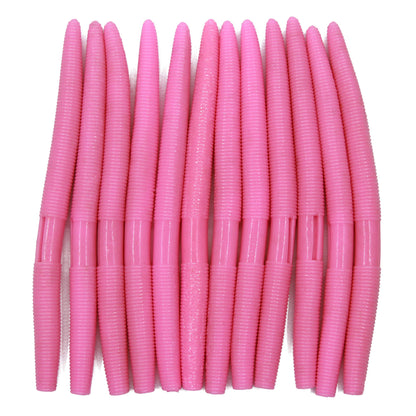 Senko Bait Soft Plastic Lures 5" Senkos 24 Pcs/100pcs for Wacky Rig Freshwater Fishing Green Pumpkin senko with Black Flake Pink Watermelon Double Color