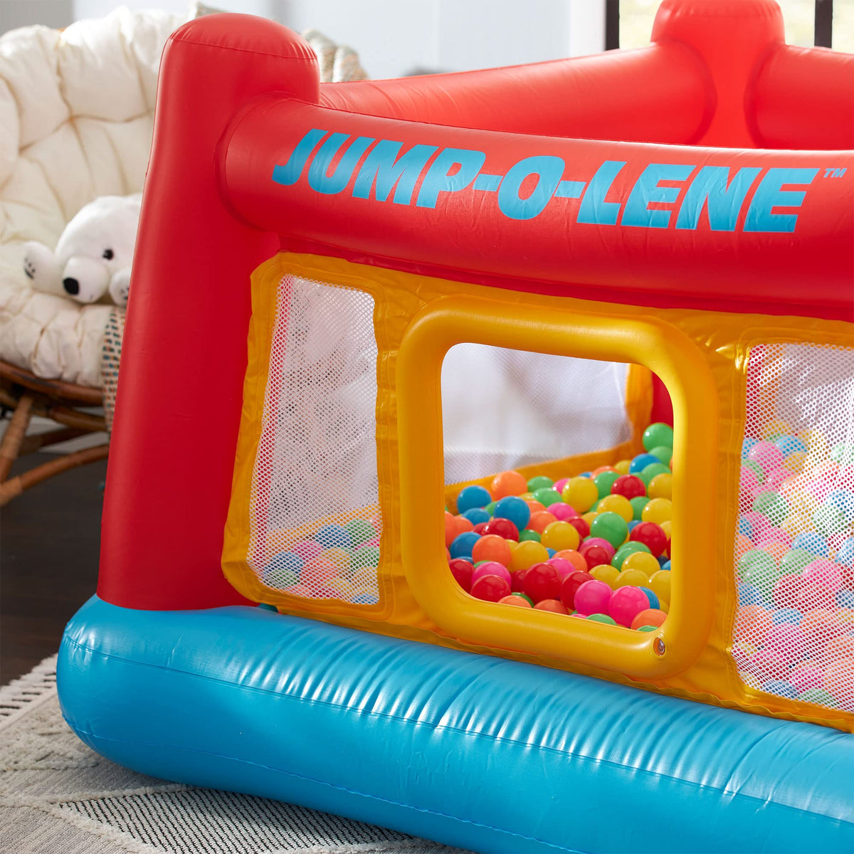 INTEX Jump-O-Lene Inflatable Trampoline Bounce House for Kids Ages 3-6