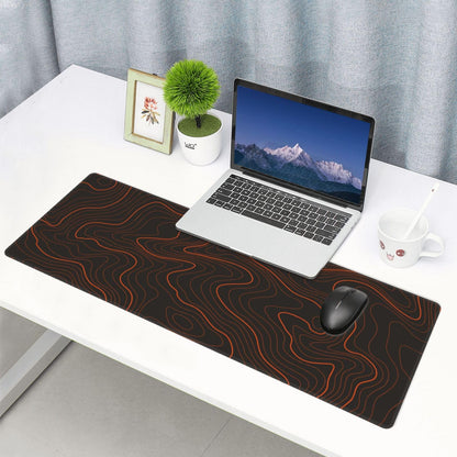 Gaming Mouse Pad, Large Black and Green Line Topographic Mousepad Laptop, Extended Mouse Mat, Long XL Waterproof Keyboard Pads, Big Non-Slip Mousepads for Game Office Home, 31.5 x 11.8 in