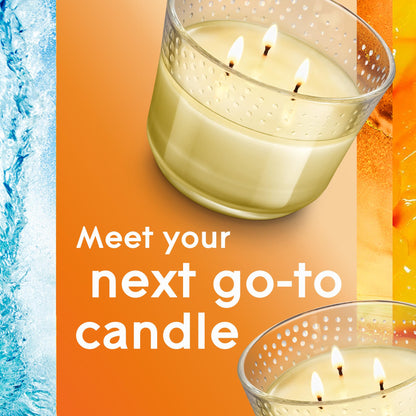 Glade Scented 3-Wick Candle Jar, Coastal Sunshine Citrus, Fragrance Infused with Essential Oils, 6.8 oz