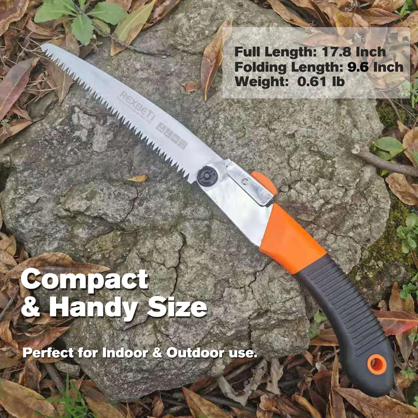 REXBETI Folding Saw, Extra Long 14 Inch Blade Backpacking Saws for Hiking Camping, Dry Wood Trimming Pruning Saw With 4 Cutting Angle Hard Teeth, Large Garden Saws with SK-5 Steel