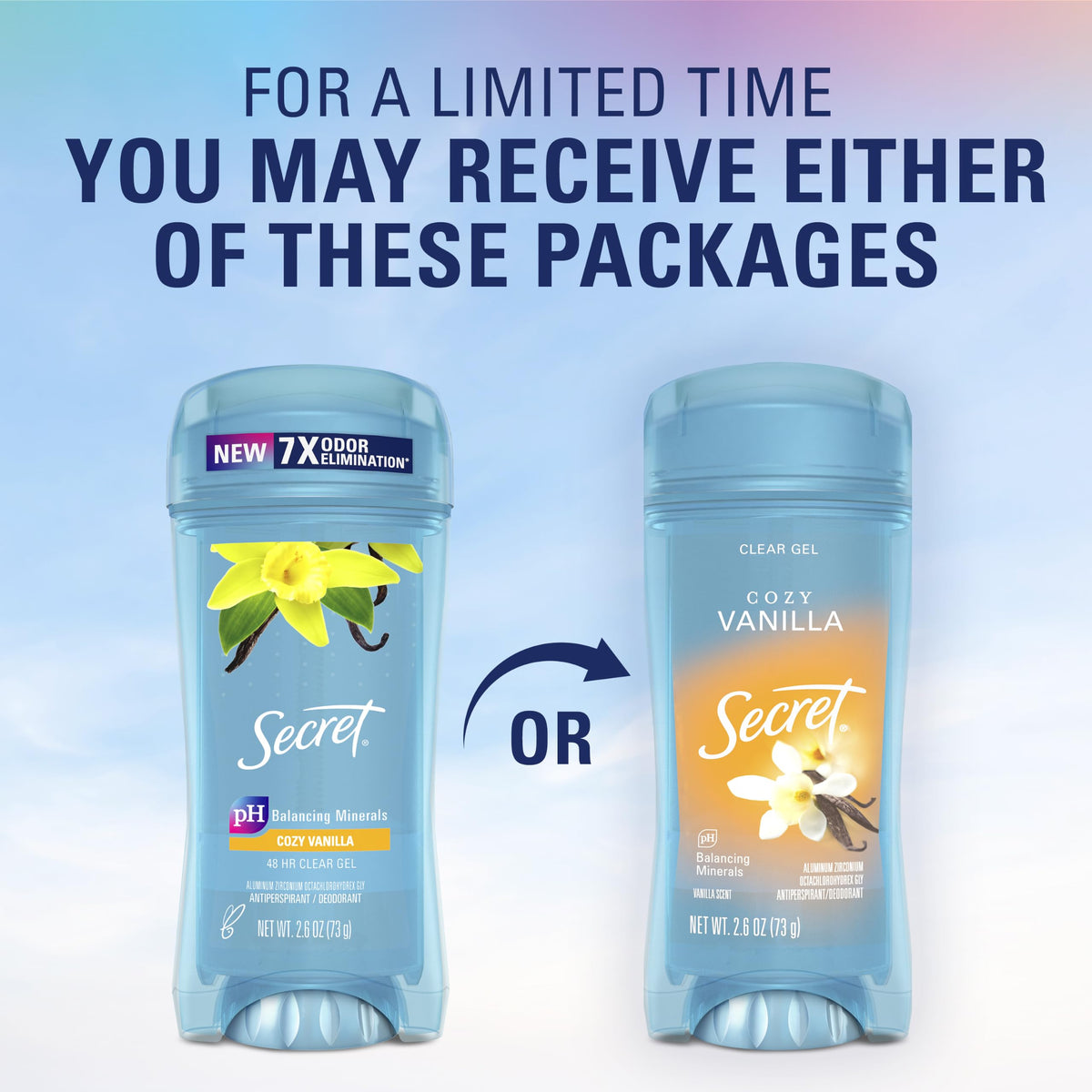 Secret Fresh Antiperspirant Deodorant for Women, 72hr Breathable Sweat & Odor Protection, Instant Freshness & Gentle, PH Balancing Minerals, Clear Gel, Relaxing Lavender Scent, 2.6 oz