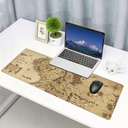 Gaming Mouse Pad, Large Black and Green Line Topographic Mousepad Laptop, Extended Mouse Mat, Long XL Waterproof Keyboard Pads, Big Non-Slip Mousepads for Game Office Home, 31.5 x 11.8 in