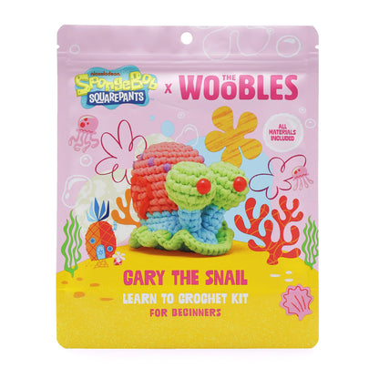 The Woobles Crochet Kit for Beginners – Spongebob Squarepants Craft Kit with Easy Peasy Yarn for Adults & Young Crafters, As Seen On Shark Tank, Step by Step Video Tutorials (Gary The Snail)