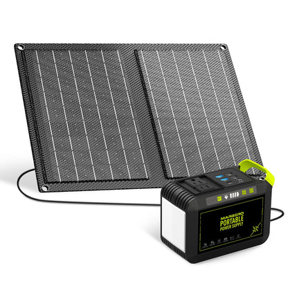 MARBERO 237Wh Solar Generator with Solar Panel Included Portable Power Station 300W Pure Sine Wave with Foldable Solar Panel 60W Set for Camping Outdoor Hiking Fishing Emergency