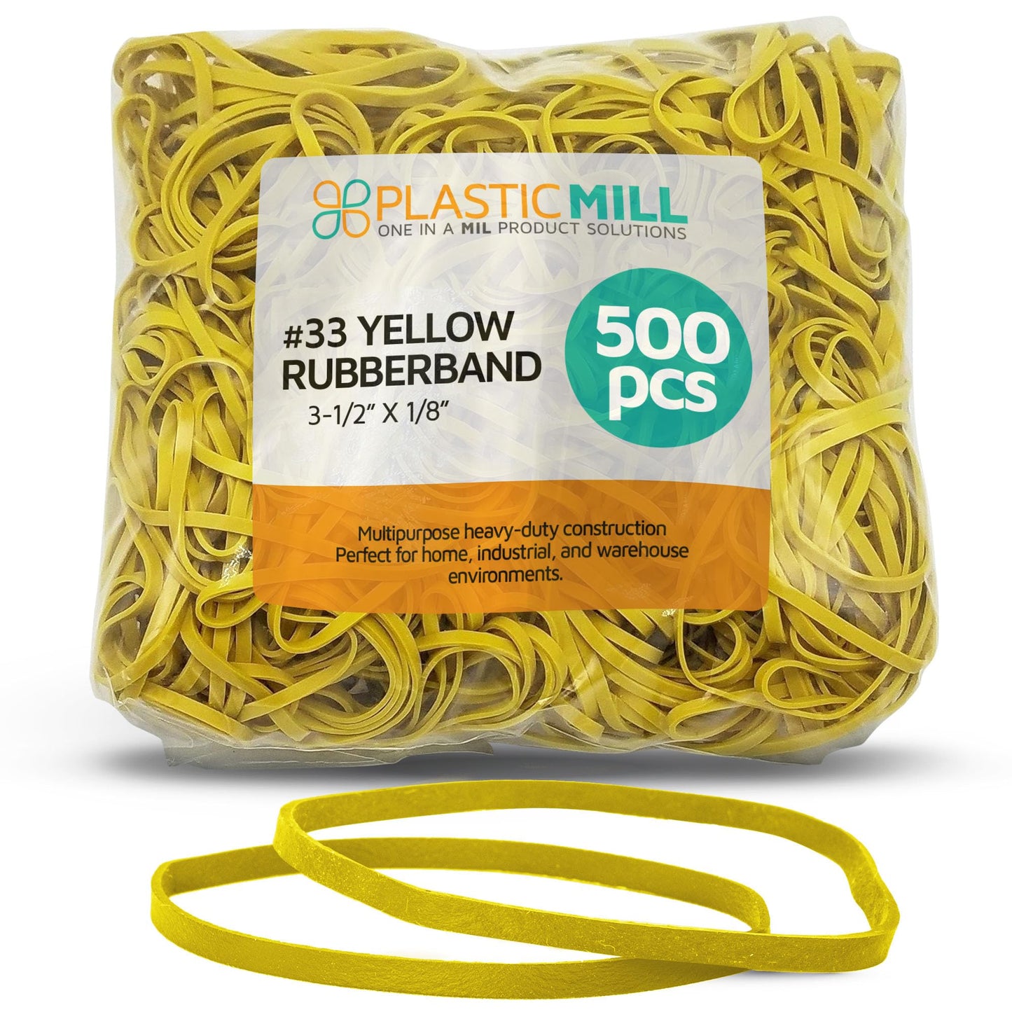 PlasticMill Rubber Bands - #33 Size - Red Rubberbands - 1LB/500 Count