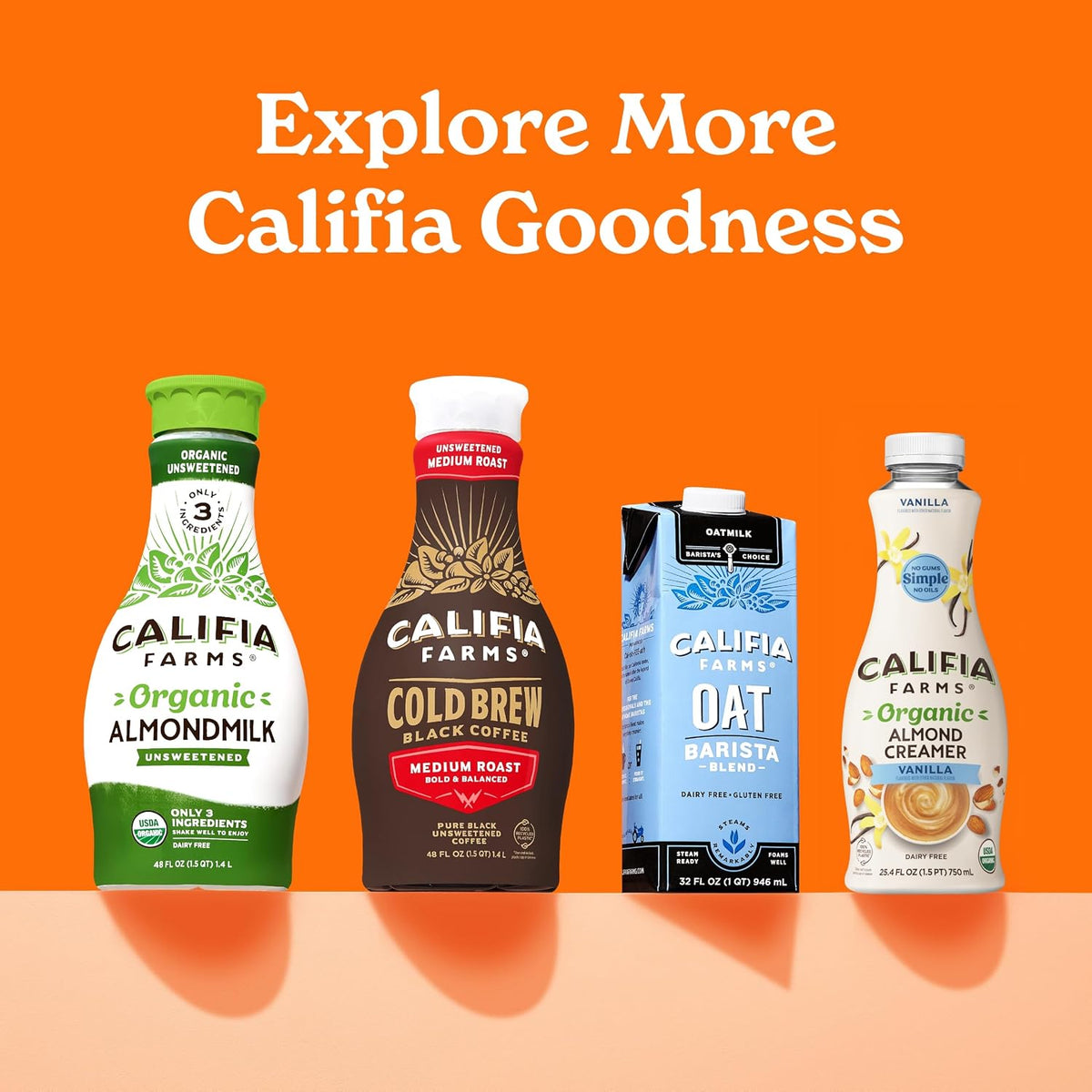 Califia Farms - Pumpkin Spice Oat Barista Blend Oat Milk, 32 Oz, Shelf Stable, Dairy Free, Plant Based, Vegan, Gluten Free, Non GMO, High Calcium, Milk Frother, Creamer, Oatmilk