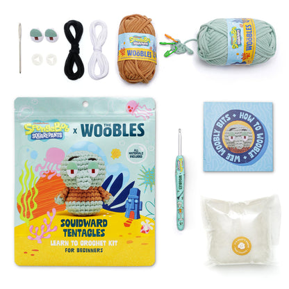 The Woobles Crochet Kit for Beginners – Spongebob Squarepants Craft Kit with Easy Peasy Yarn for Adults & Young Crafters, As Seen On Shark Tank, Step by Step Video Tutorials (Gary The Snail)