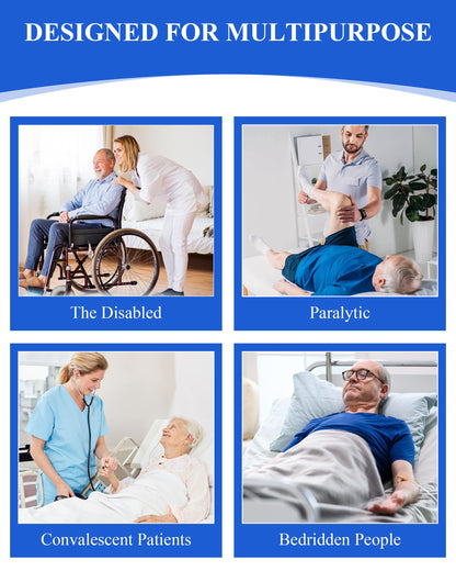 SPRING SEAON Patient Positioning Bed Pad with Handles – Transfer & Slide Sheet for Elderly Care, Waterproof Washable Draw Sheet for Hospital or Home Use, 46.5" x 38.5", 400 LBS Support,Black
