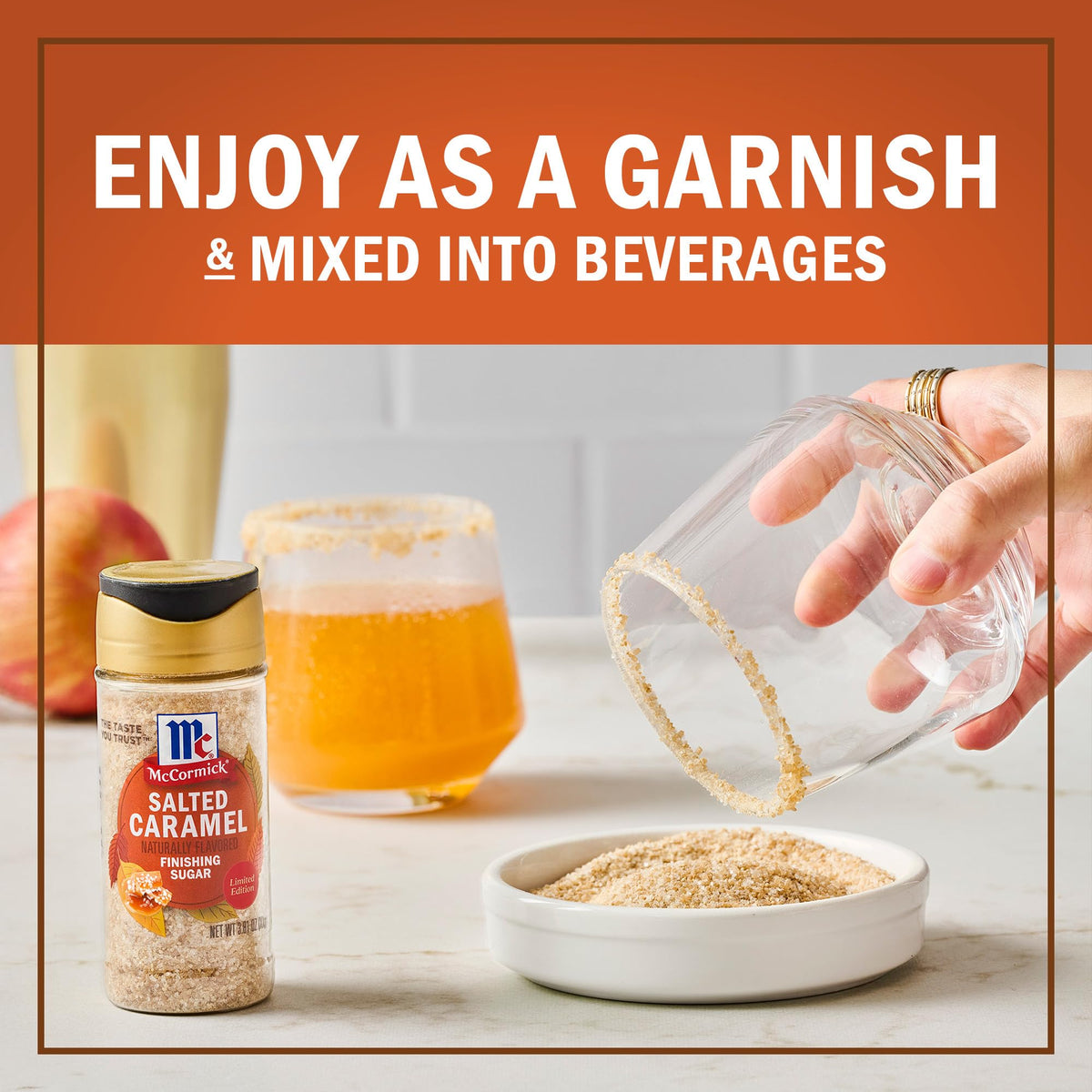 McCormick Finishing Sugar, Pumpkin Spice, Limited Edition, Sweet Blend of Warm Pumpkin Spices, The Perfect Finish for Cookies, Muffins, Pancakes, Bread, and More, 3.66 oz