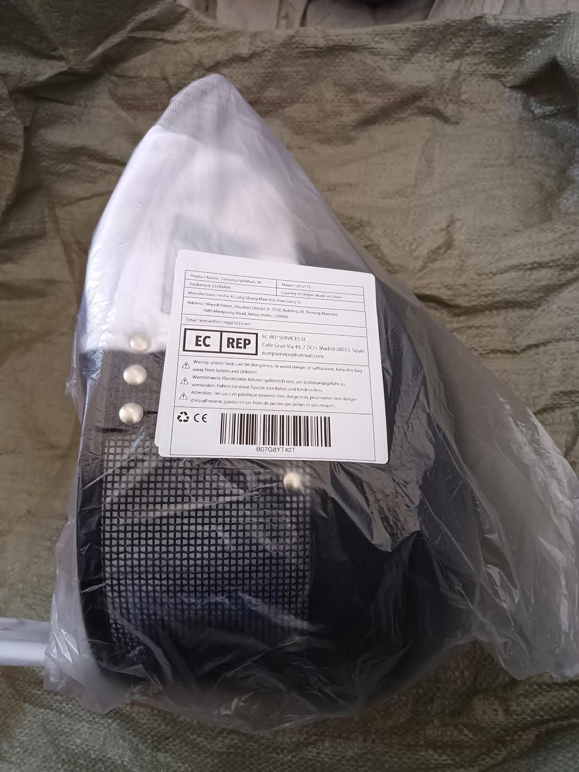 LEONARK Fencing Foil Mask Fencing Helmet CE 350N Certified National Grade Masque - Fencing Protective Gear