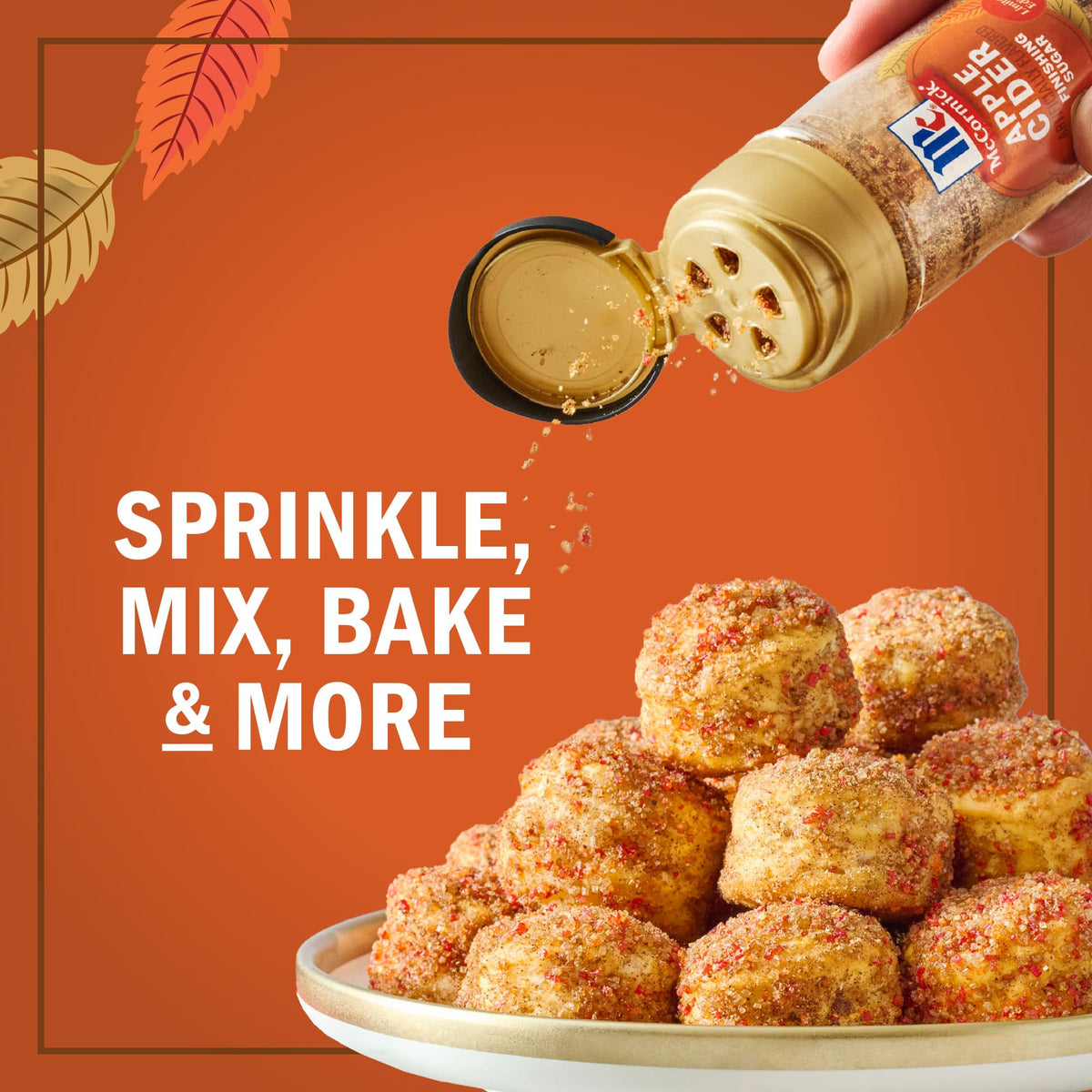 McCormick Finishing Sugar, Pumpkin Spice, Limited Edition, Sweet Blend of Warm Pumpkin Spices, The Perfect Finish for Cookies, Muffins, Pancakes, Bread, and More, 3.66 oz