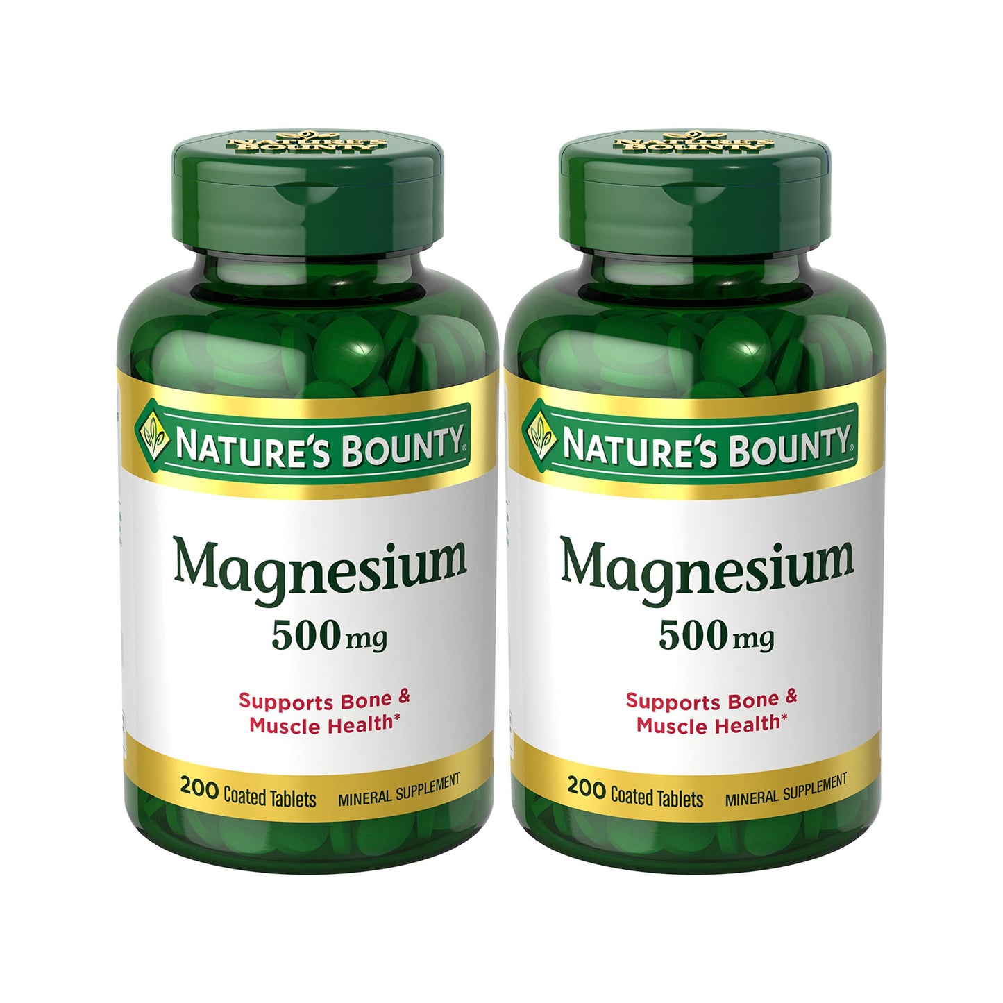 Nature's Bounty Magnesium, Bone and Muscle Health, Whole Body Support, Tablets, 500 Mg, 200 Ct