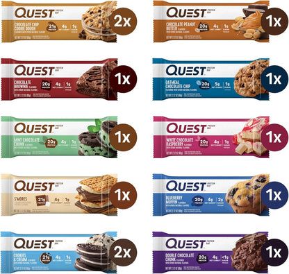 Quest Nutrition Ultimate Variety Pack Protein Bars, High Protein, Low Carb, Gluten Free, Keto Friendly, 12 Count