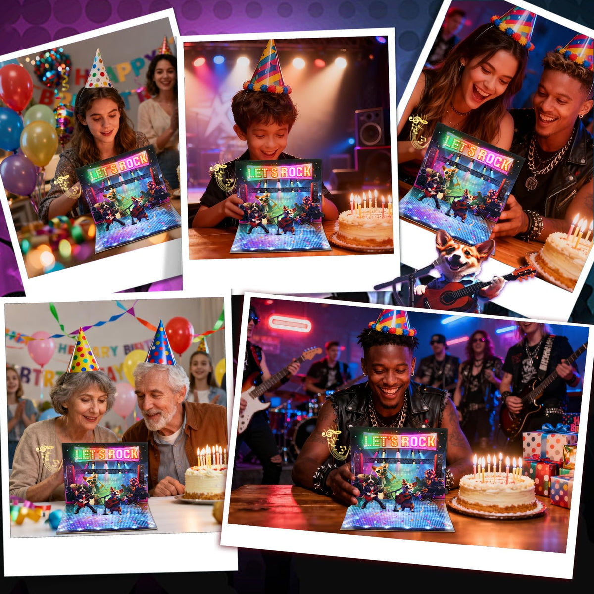 MZD8391 Pop Up Birthday Card with Music, Light, Firework For Men Women
