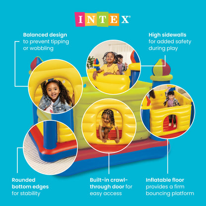 INTEX Jump-O-Lene Inflatable Trampoline Bounce House for Kids Ages 3-6