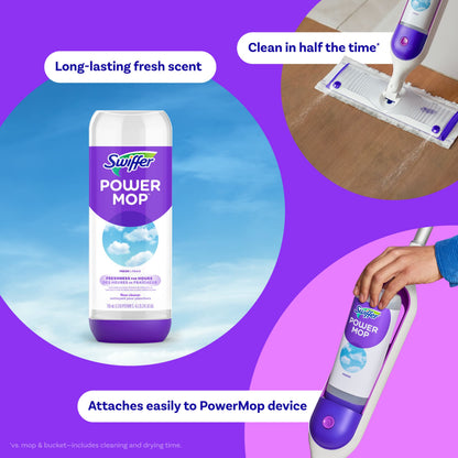 Swiffer Power Mop Refill Solution, Floor Cleaner for Mopping Tile, Vinyl, Laminate, Wood in Home, Bathroom, Kitchen, All Purpose Multi-Surface Solution for Floor Cleaning, Lavender Scent, 50.6oz