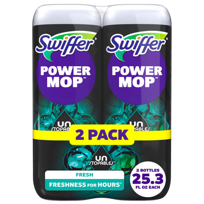 Swiffer Power Mop Refill Solution, Floor Cleaner for Mopping Tile, Vinyl, Laminate, Wood in Home, Bathroom, Kitchen, All Purpose Multi-Surface Solution for Floor Cleaning, Lavender Scent, 50.6oz