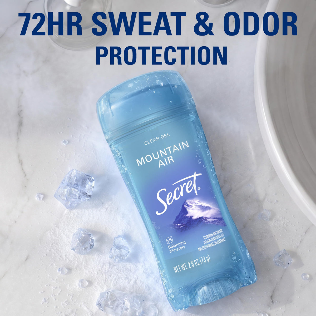 Secret Fresh Antiperspirant Deodorant for Women, 72hr Breathable Sweat & Odor Protection, Instant Freshness & Gentle, PH Balancing Minerals, Clear Gel, Relaxing Lavender Scent, 2.6 oz