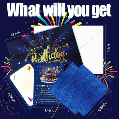 Pop Up Birthday Cards for Men, LED Light & Music Blow The Candle