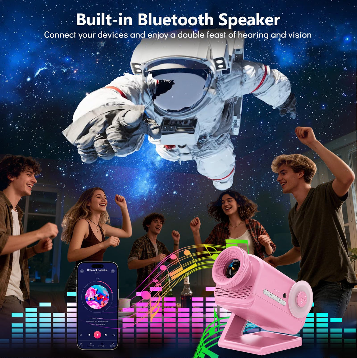 Rossetta 3D Projector with 60 Scenes, Galaxy Star Projector for Room Decor