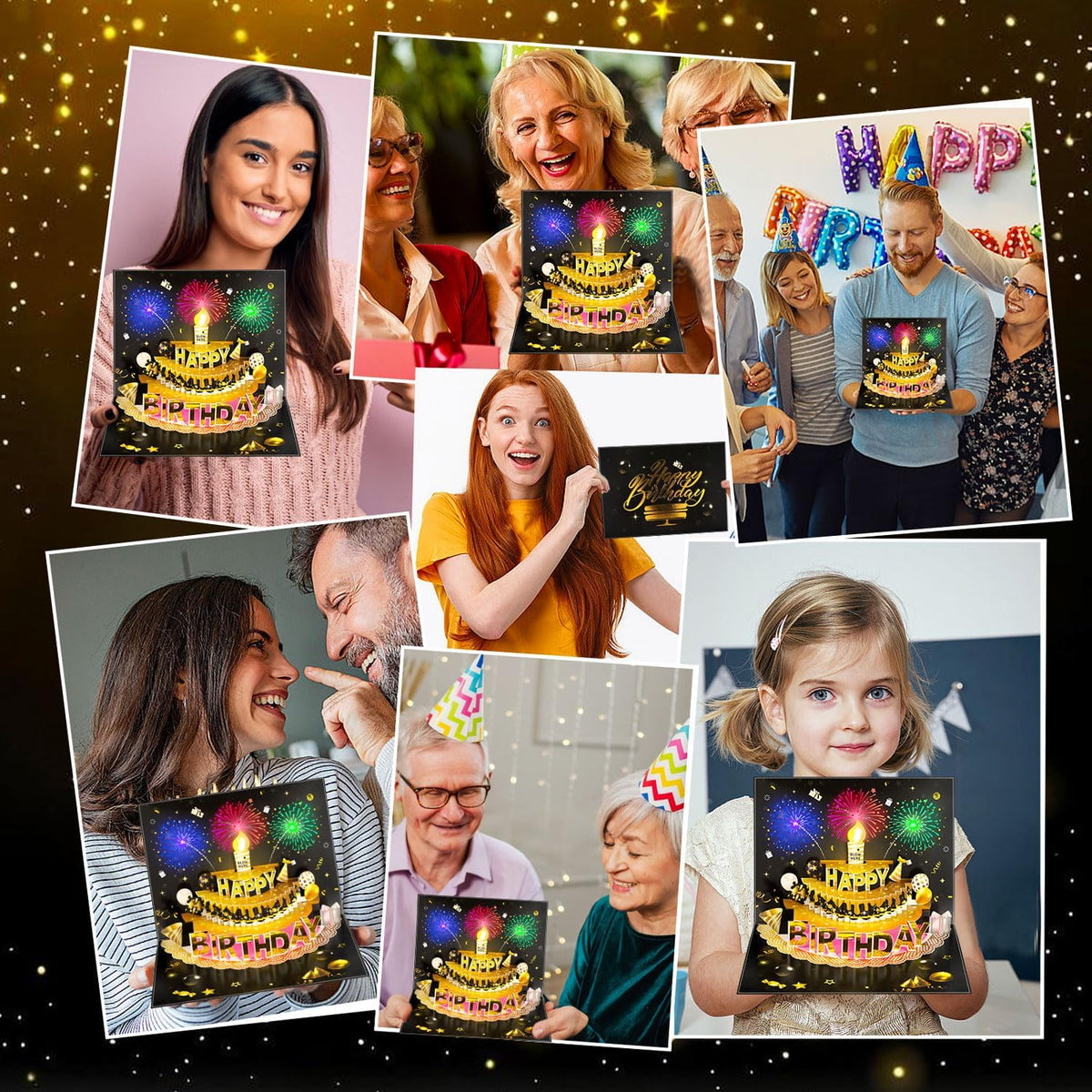 Pop Up Birthday Cards for Men, LED Light & Music Blow The Candle