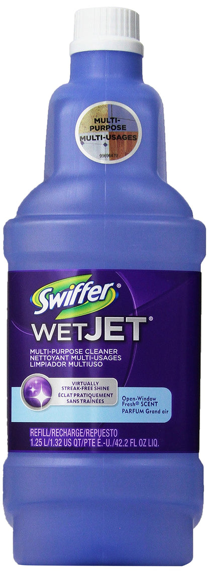 Swiffer WetJet Multi-Purpose Floor Cleaner Solution with Febreze Refill, Hardwood Floor Cleaner, Lavender Scent, 1.25 Liter -42.2 Fl Oz (Pack of 2)