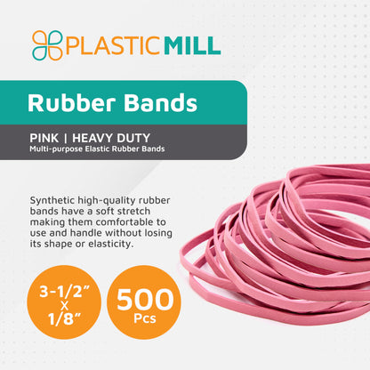 PlasticMill Rubber Bands - #33 Size - Red Rubberbands - 1LB/500 Count