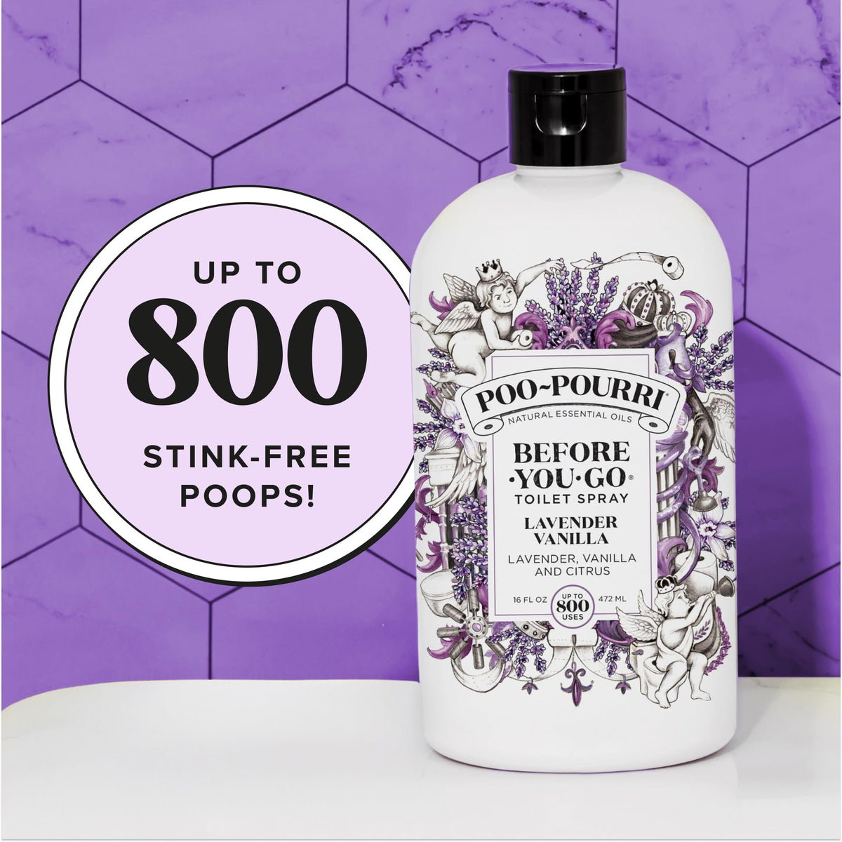 Poo-Pourri Before-You-Go Toilet Spray, Lavender Vanilla, 2 Fl Oz