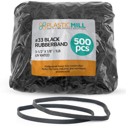 PlasticMill Rubber Bands - #33 Size - Red Rubberbands - 1LB/500 Count