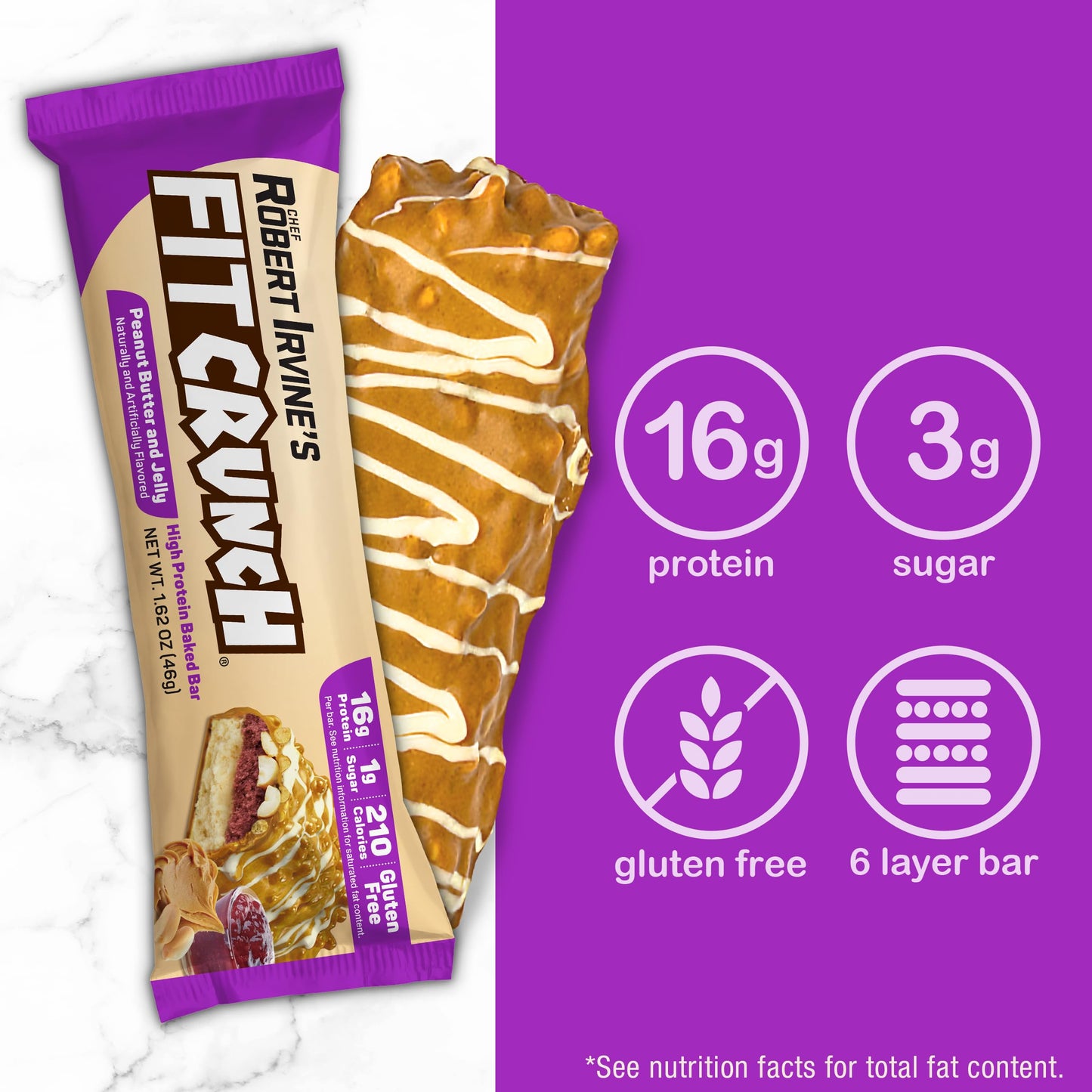 FITCRUNCH Snack Size Protein Bars, 6-Layer Baked Bar, 3g of Sugar, Gluten Free & Soft Cake Core (9 Count, Flavor Lovers)