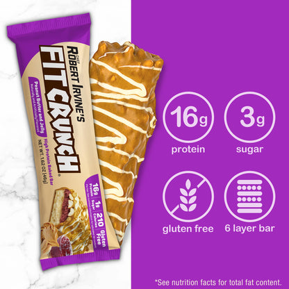 FITCRUNCH Snack Size Protein Bars, 6-Layer Baked Bar, 3g of Sugar, Gluten Free & Soft Cake Core (9 Count, Flavor Lovers)